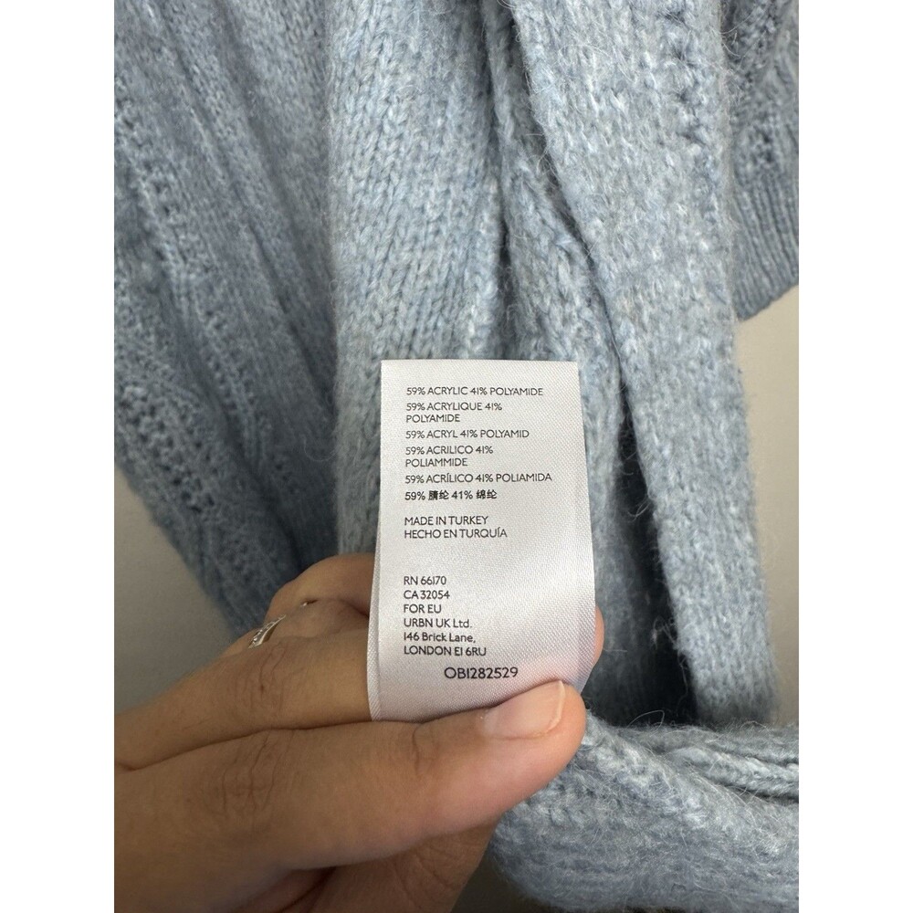 Anthropologie Womens Cardigan  Blue Sweater Size Small Open Nuria Cable Textured - Picture 6 of 6